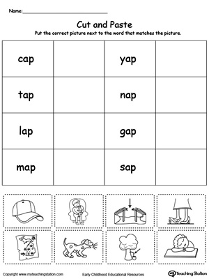 Learn word definition and spelling with this AP Word Family Match Picture with Word worksheet.