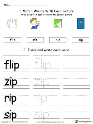 IP Word Family Connect, Trace and Write in Color