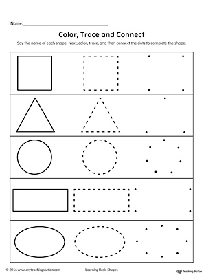 Learning Basic Shapes: Color, Trace, and Connect