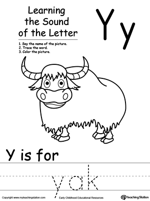 Learning Beginning Letter Sound: Y