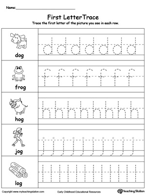 OG word family lowercase letter tracing. Practice writing lowercase letters in this printable worksheet.