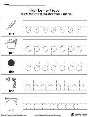 OT word family lowercase letter tracing. Practice writing lowercase letters in this printable worksheet.
