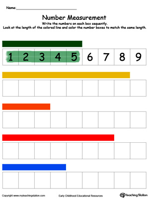 Determine how long something is with a ruler in this kindergarten math printable worksheet in color.