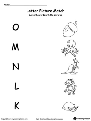 Uppercase Beginning Letter Sound: O M N L K