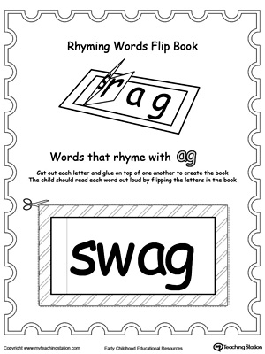 Use this Printable Rhyming Words Flip Book AG to teach your child to see the relationship between similar words.
