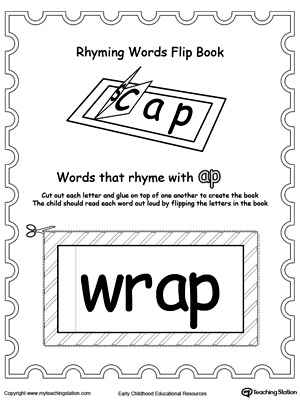 Use this Printable Rhyming Words Flip Book AP to teach your child to see the relationship between similar words.