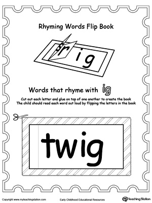 Use this Printable Rhyming Words Flip Book IG to teach your child to see the relationship between similar words.