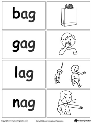 Sort and match words with this  AG Word Family printable worksheet.