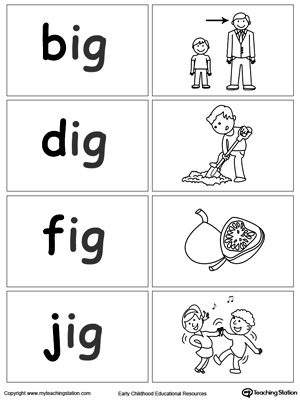 Sort and match words with this  IG Word Family printable worksheet.