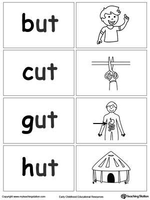 Sort and match words with this  UT Word Family printable worksheet.