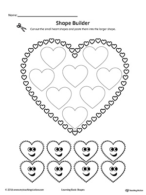 Use the Heart Geometric Shape Builder Worksheet to help your child practice recognizing basic geometric shapes.
