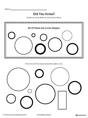 Geometric Shape Sizes and Variations: Circle