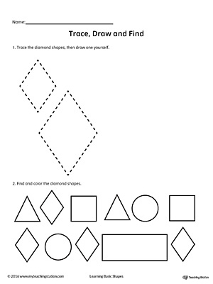 Trace, Draw and Find: Diamond Shape