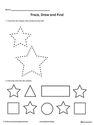 Trace, Draw and Find: Star Shape