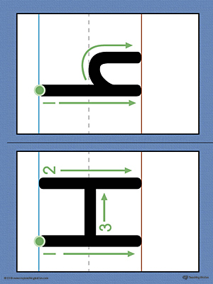 Alphabet Letter H Formation Card Printable (Color)