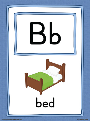 The Letter B Large Alphabet Picture Card in Color is perfect for helping students practice recognizing the letter B, and it