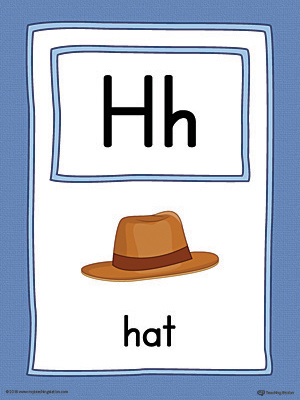 The Letter H Large Alphabet Picture Card in Color is perfect for helping students practice recognizing the letter H, and it