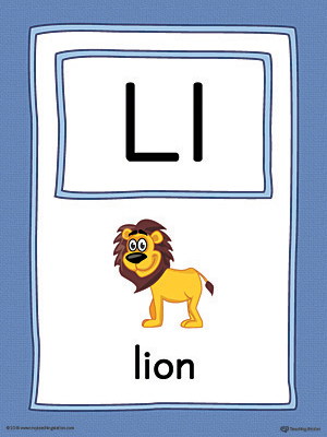 The Letter L Large Alphabet Picture Card in Color is perfect for helping students practice recognizing the letter L, and it
