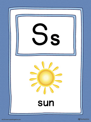 The Letter S Large Alphabet Picture Card in Color is perfect for helping students practice recognizing the letter S, and it