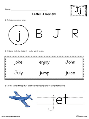 Learning the Letter J printable worksheet is packed with activities for students to learn all about the letter J.