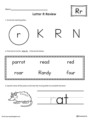 Learning the Letter R Worksheet