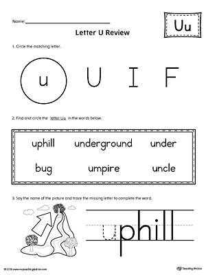 Learning the Letter U Worksheet