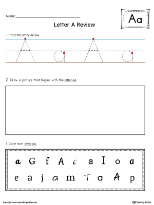 Use the Letter A Practice Worksheet to help your student identify and trace the letter A along with recognizing it