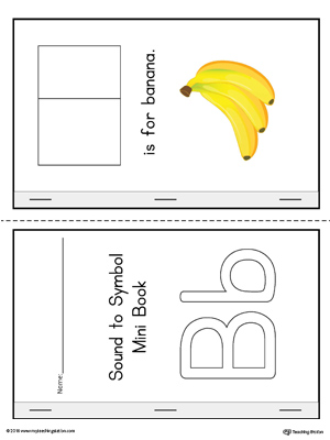 Letter B Cut-And-Paste Printable Mini Book (Color)