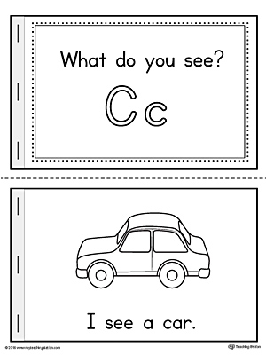Practice beginning sounds with the Letter C Words Printable Mini Book.
