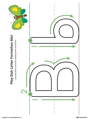 Use the Letter Formation Play-Doh Mat: Letter B in Color as a fun hands-on activity for your preschooler to learn how to form the letter B.