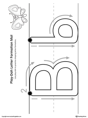 Letter Formation Play-Doh Mat: Letter B Printable