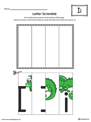 Use the Letter I Scramble in Color printable worksheet to aid your student in recognizing the letter I and it