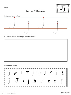 Use the Letter J Practice Worksheet to help your student identify and trace the letter J along with recognizing it
