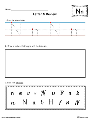 Letter N Practice Worksheet