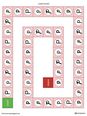 The Letter P Race Game is a printable activity to help your child identify different styles and variations of the letter P.