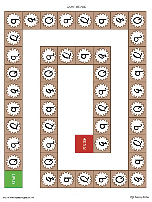 The Letter Q Race Game is a printable activity to help your child identify different styles and variations of the letter Q.