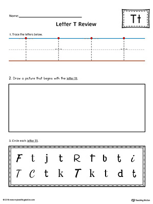 Use the Letter T Practice Worksheet to help your student identify and trace the letter T along with recognizing it