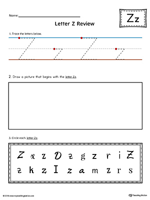 Use the Letter Z Practice Worksheet to help your student identify and trace the letter Z along with recognizing it