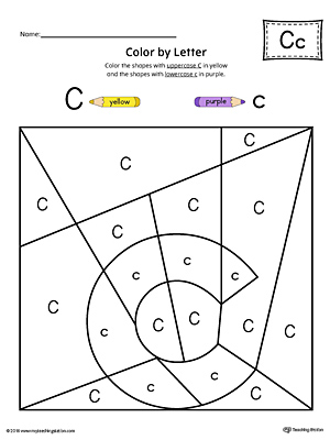 The Lowercase Letter C Color-by-Letter Worksheet will help your child identify the letters of the alphabet and discover colors and shapes.