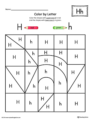 The Lowercase Letter H Color-by-Letter Worksheet will help your child identify the letters of the alphabet and discover colors and shapes.