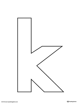 Lowercase Letter K Template Printable