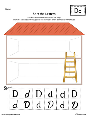 Sort the Uppercase and Lowercase Letter D Worksheet (Color)