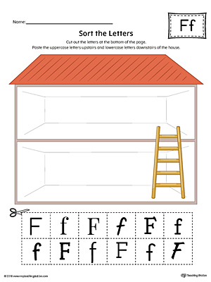 Sort the Uppercase and Lowercase Letter F (Color) with this printable worksheet. Download a copy today!
