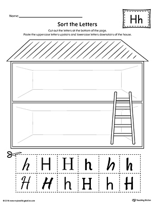 Sort the Uppercase and Lowercase Letter H Worksheet