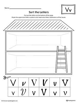 Sort the Uppercase and Lowercase Letter V with this printable worksheet. Download a copy today!