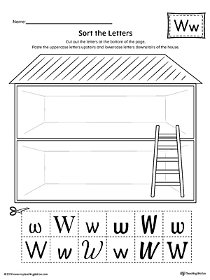 Sort the Uppercase and Lowercase Letter W Worksheet
