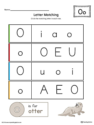 Use the Letter O Uppercase and Lowercase Matching Printable Worksheet to help your preschooler to match upper to lowercase letters.