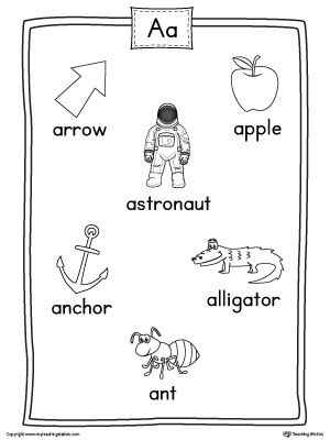 The Short Letter A Word List with Illustrations Printable Poster is perfect for students in preschool and kindergarten to learn new words and the beginning letter sounds of the English alphabet.