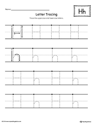 Letter H Tracing Printable Worksheet