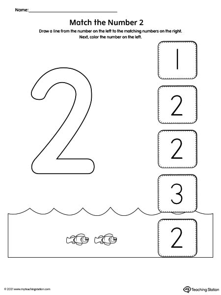 Match the Number Printable Worksheet: 2